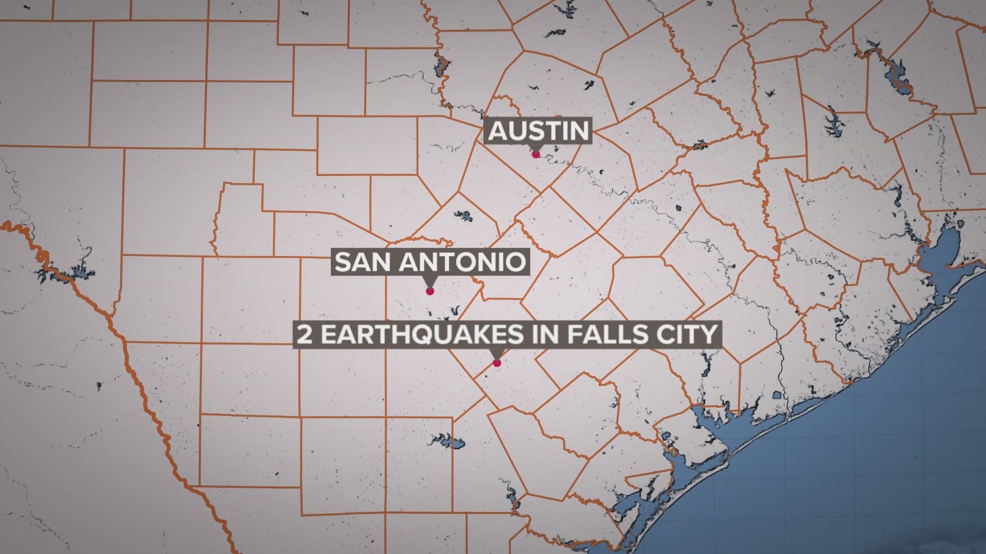 Two earthquakes shook the small town of Falls City, about 100 miles south of Austin.