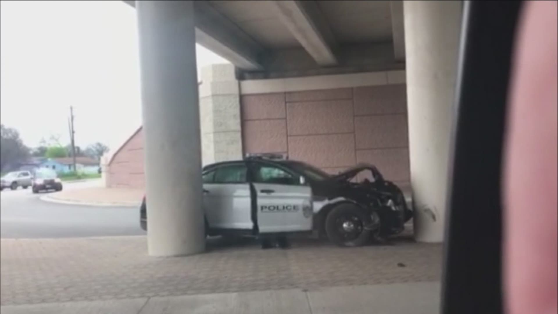 An Austin police officer is recovering after crashing a patrol vehicle below the Highway 71 overpass on FM 973 in southeast Austin.