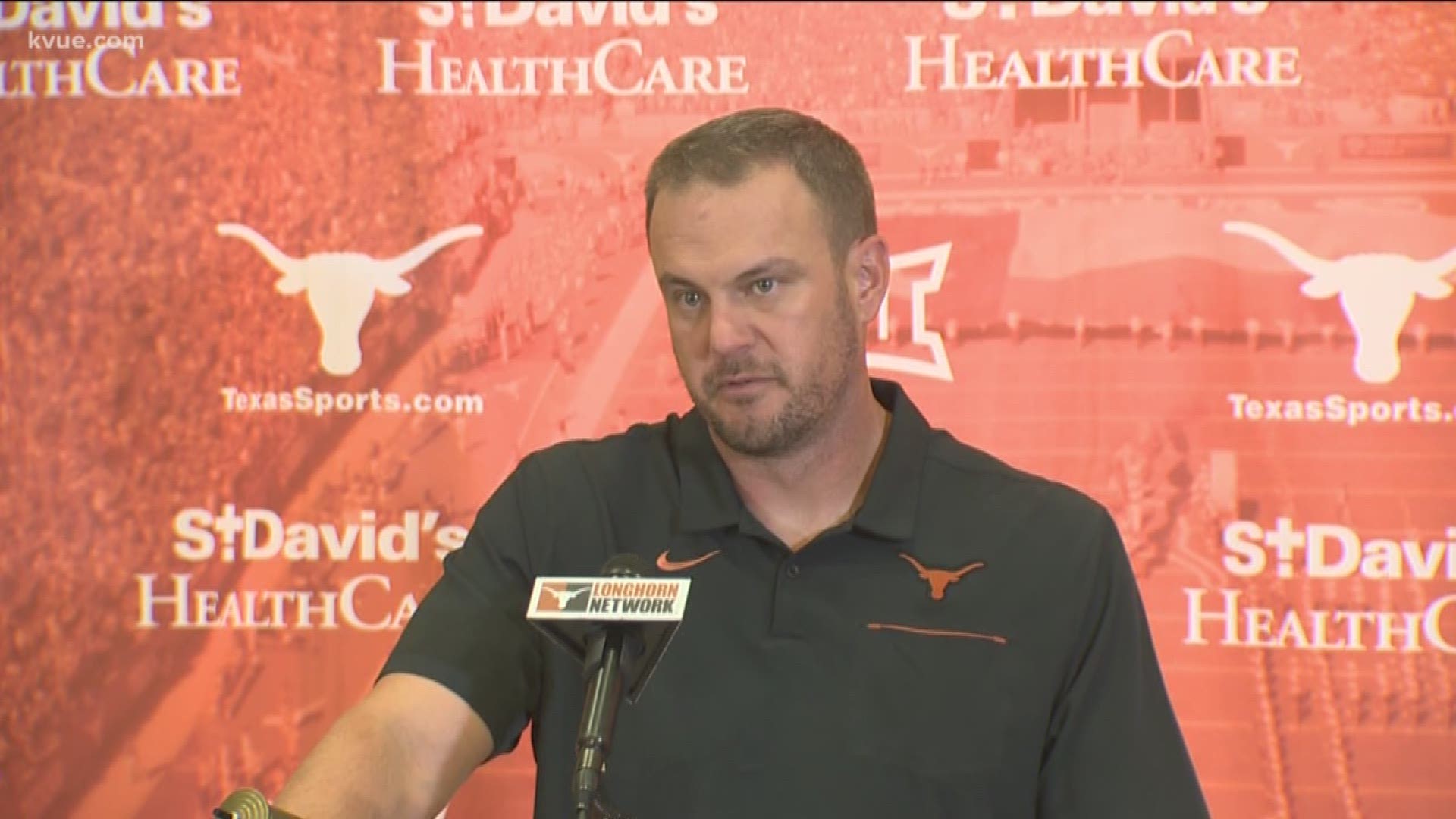 Tom Herman spoke about his relationship with Texas star quarterback Sam Ehlinger, saying he loves him like a son.
