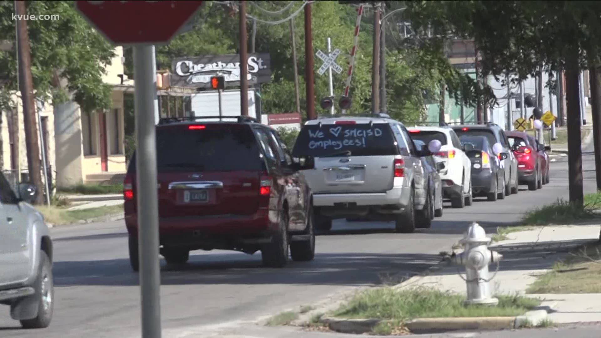 Friday's extreme heat didn't keep San Marcos teachers from rallying, calling on the district to hear their demands for the school year.