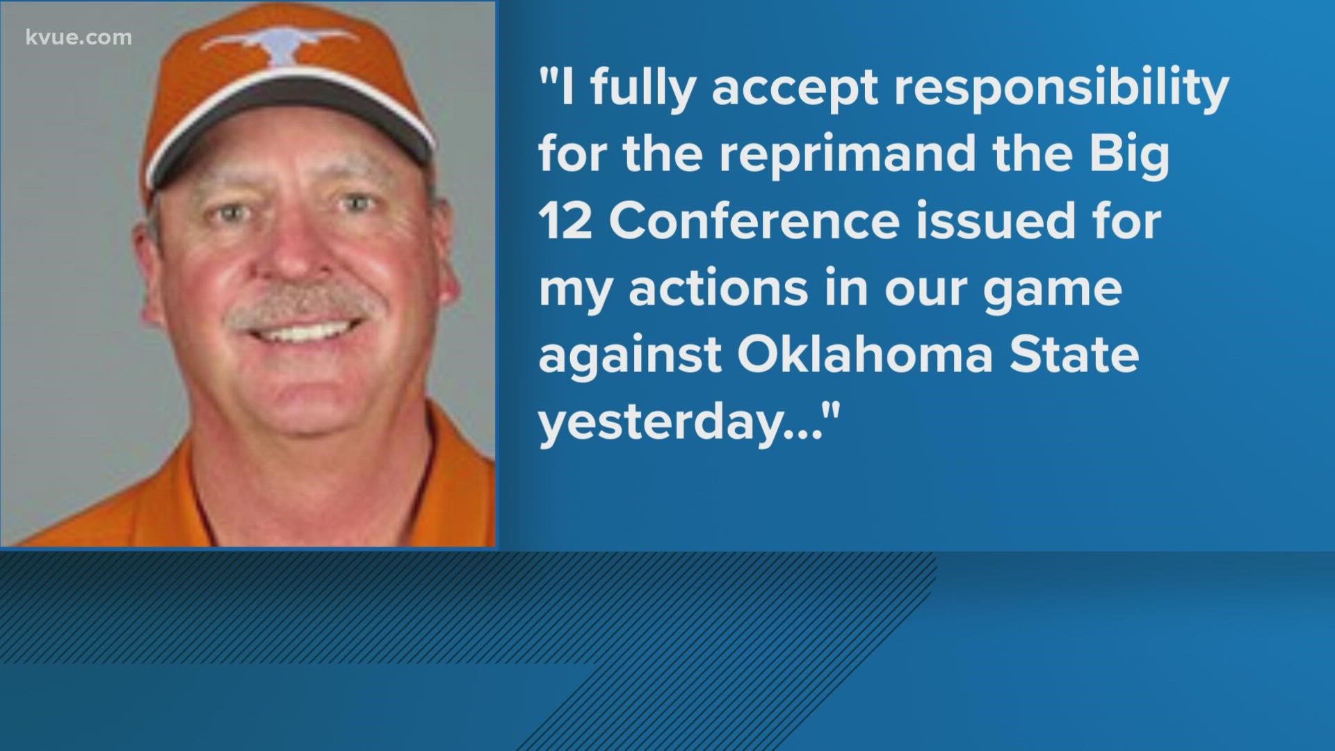 UT head softball coach apologizes after reaction during game against  Oklahoma State 