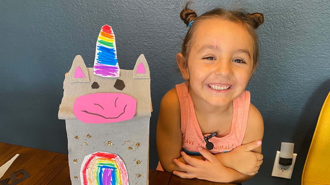 How to make a unicorn paper bag puppet 