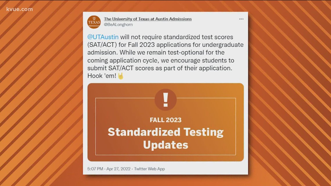 UT Austin won't require SAT/ACT scores for fall 2023