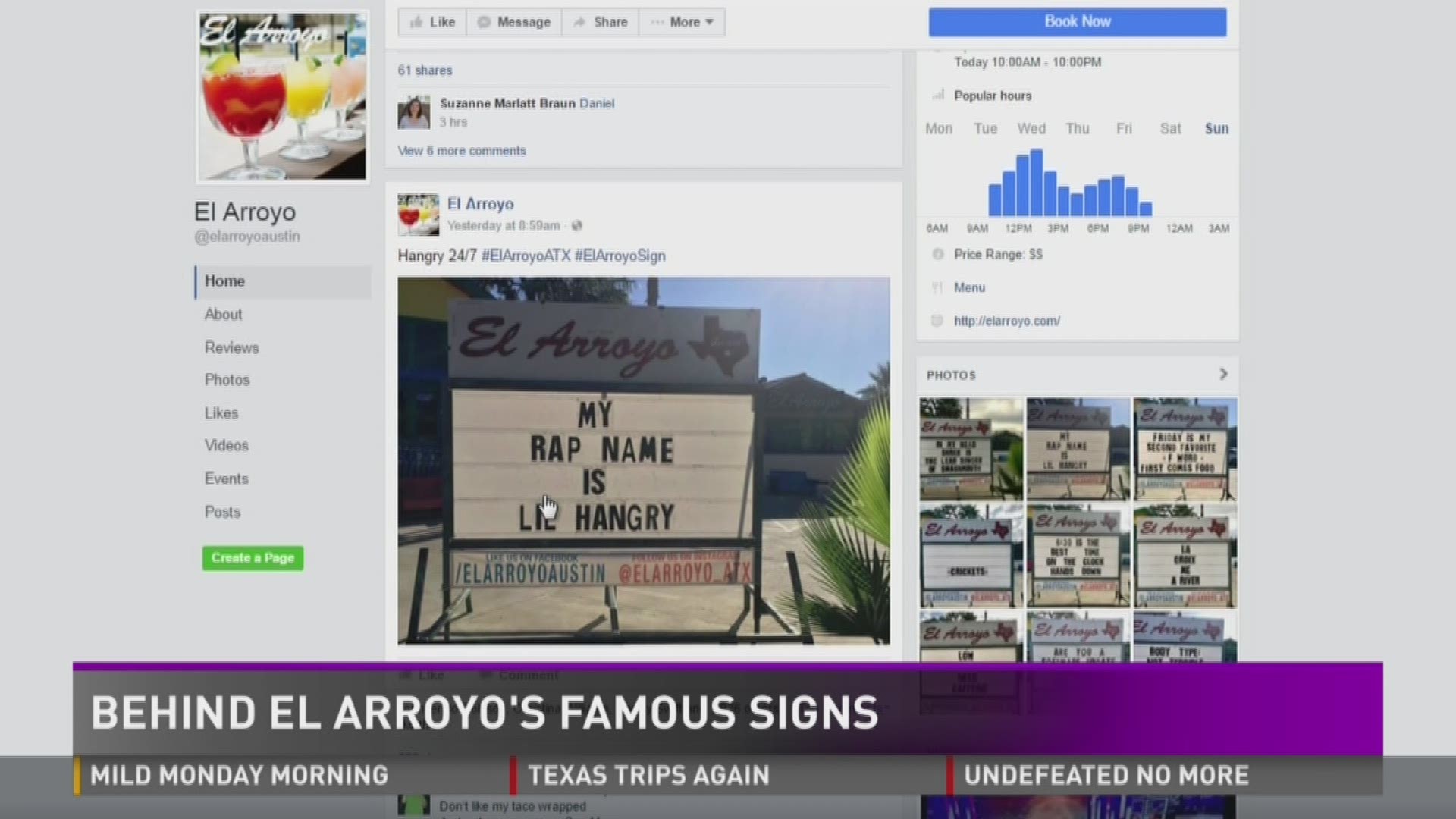 Behind El Arroyo's famous signs