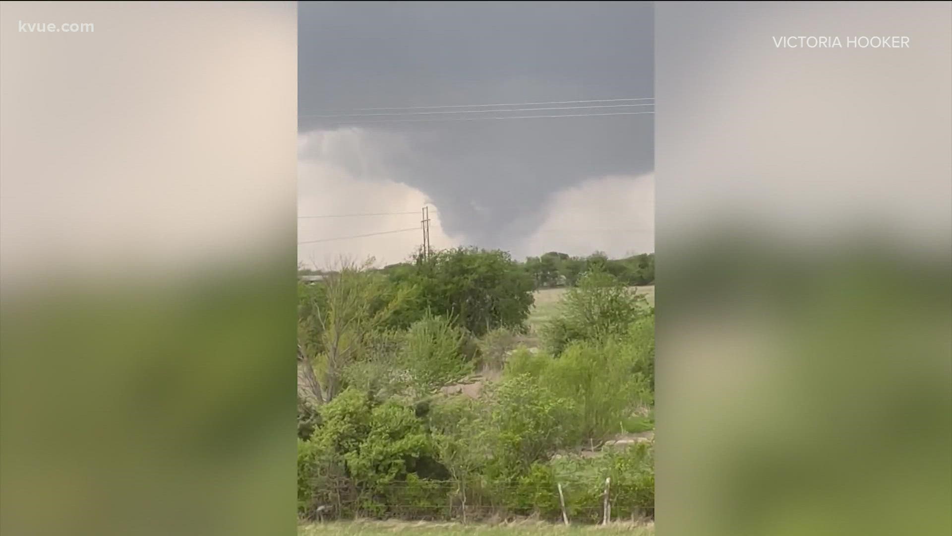 The tornado has reportedly moved out of the KVUE viewing area.