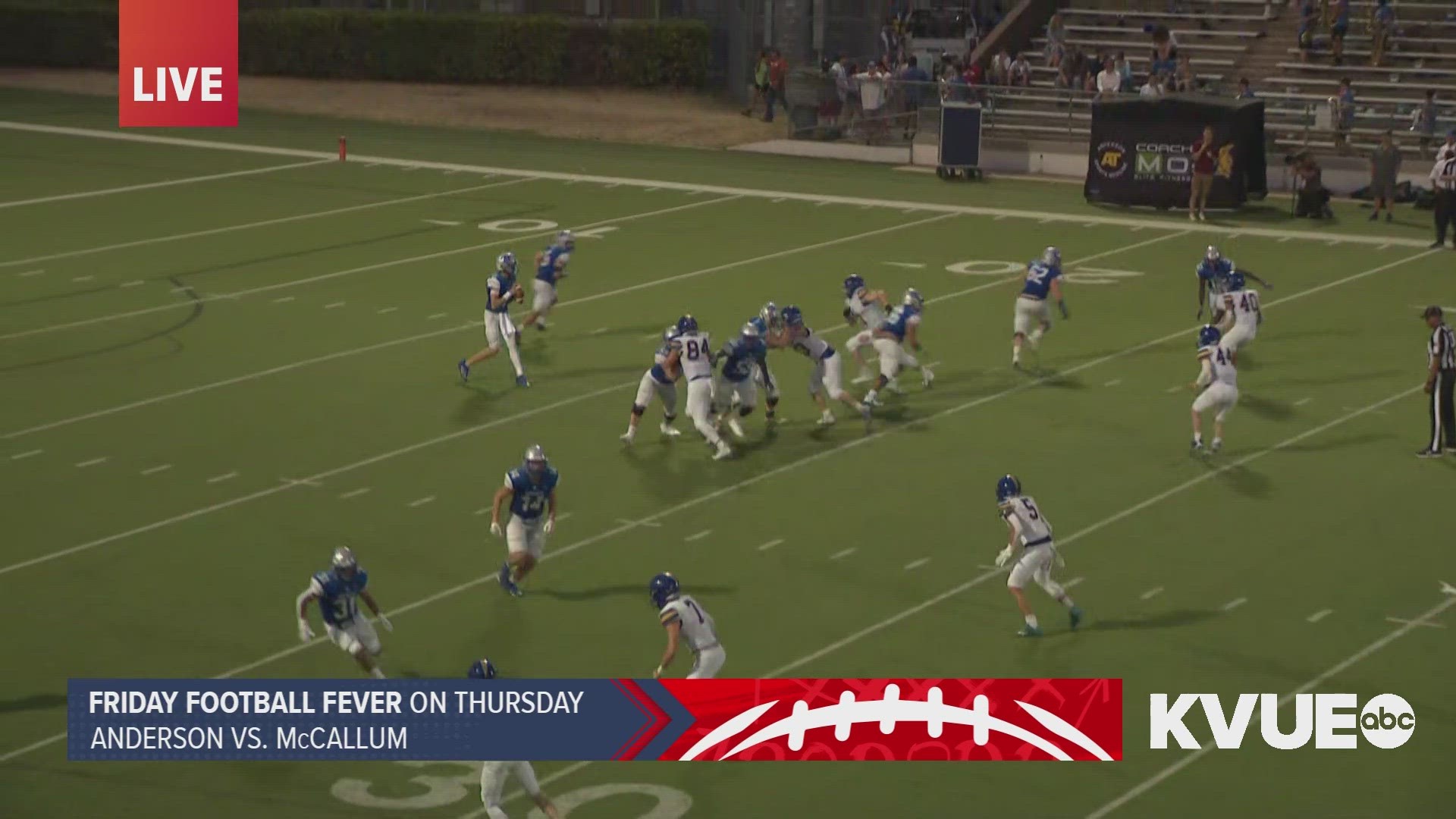 Every Thursday this season, KVUE Sports will stream a different high school football game. In Week 1, it's Anderson Trojans vs. the McCallum Knights.