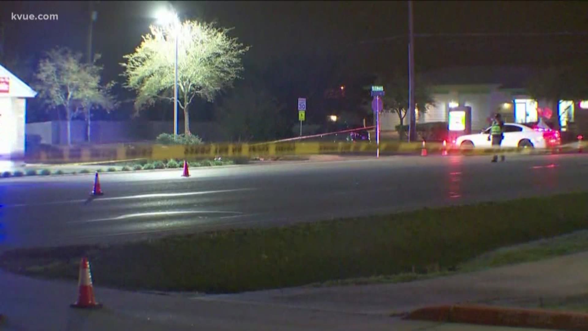 A person trying to cross a road in Leander was killed when a car hit him.