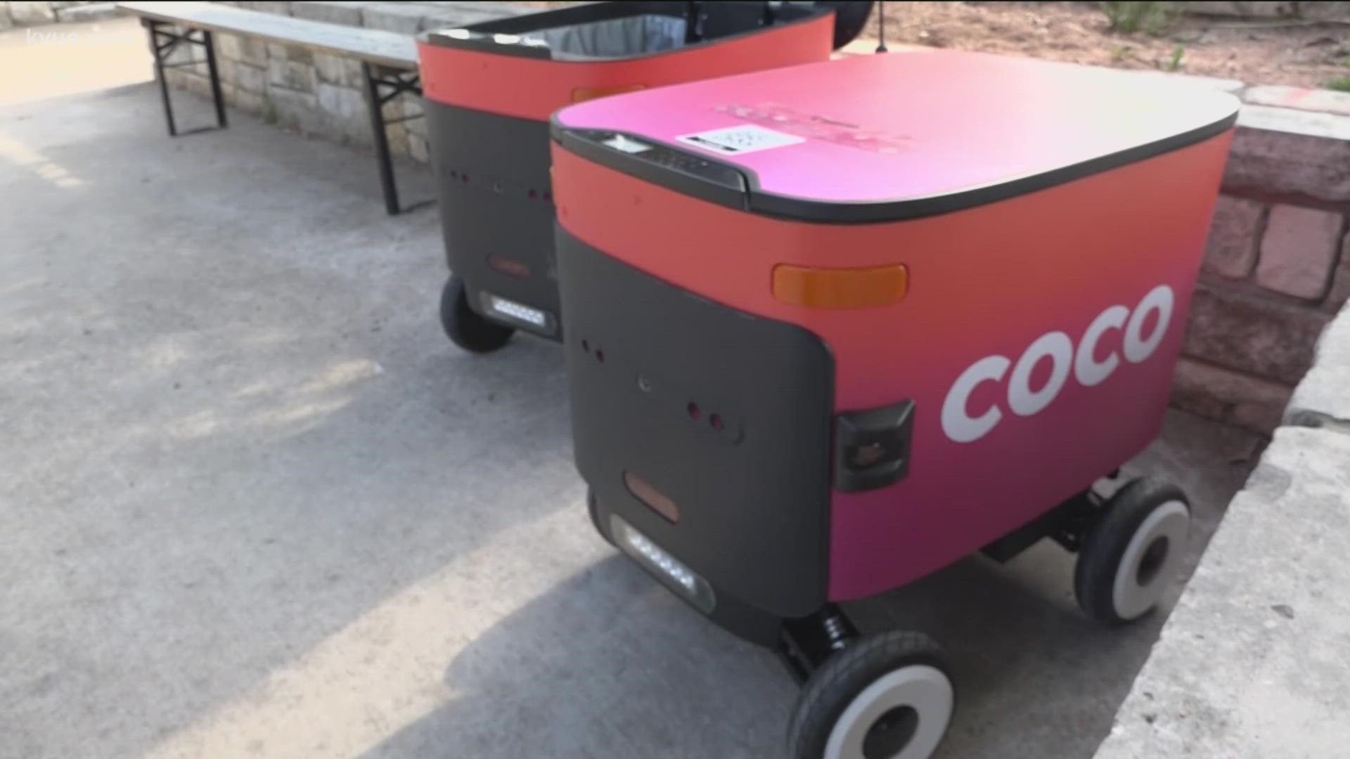 Over 20 Austin restaurants use the COCO robot taxis to delivery items within a 2 mile radius.