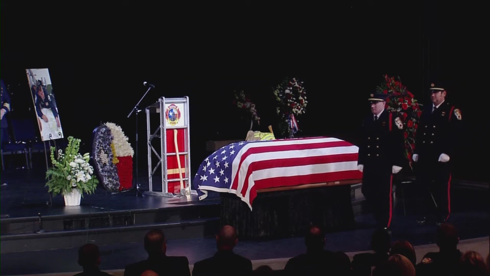 The Austin Fire Department is mourning the loss of Battalion Chief Travis Maher. Loved ones, friends and other firefighters gathered for his funeral on Tuesday.