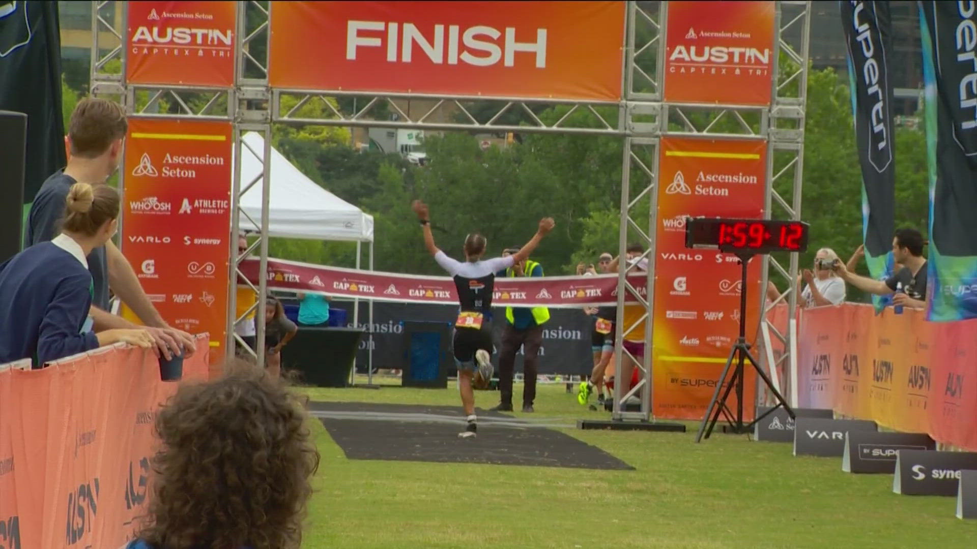 A 22-year-old placed in first among women and second overall in the event on Memorial Day in Austin. 