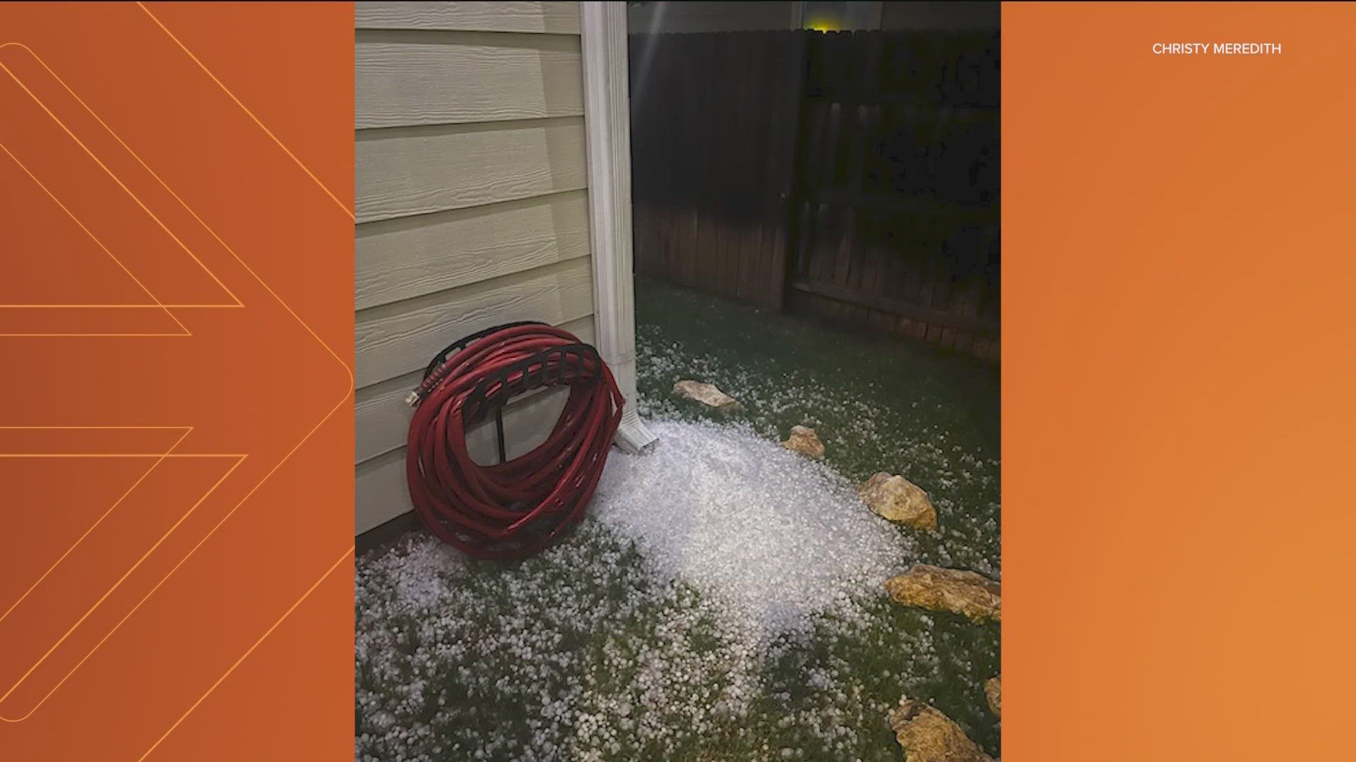 Some residents in southeast Georgetown saw hail the size of tennis balls on Tuesday evening. 