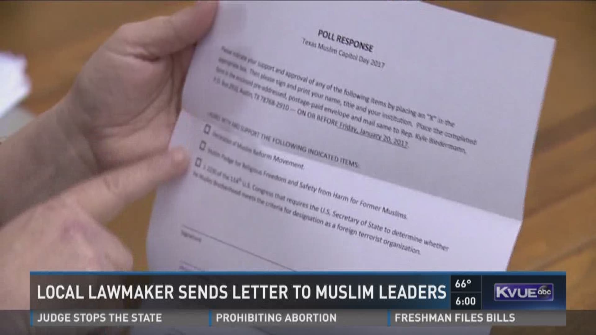 Local lawmaker sends letter to Muslim leaders