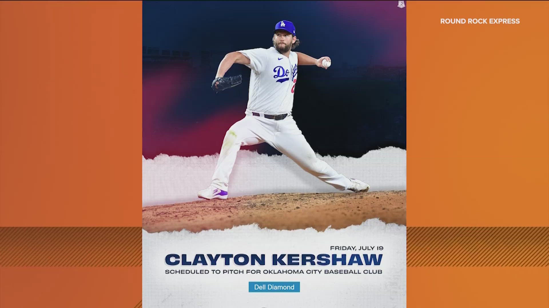 Clayton Kershaw will make a rehab start against the Round Rock Express Friday night.