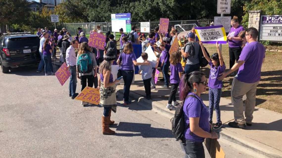 Austin's Pease Elementary walkout ahead of school closure vote