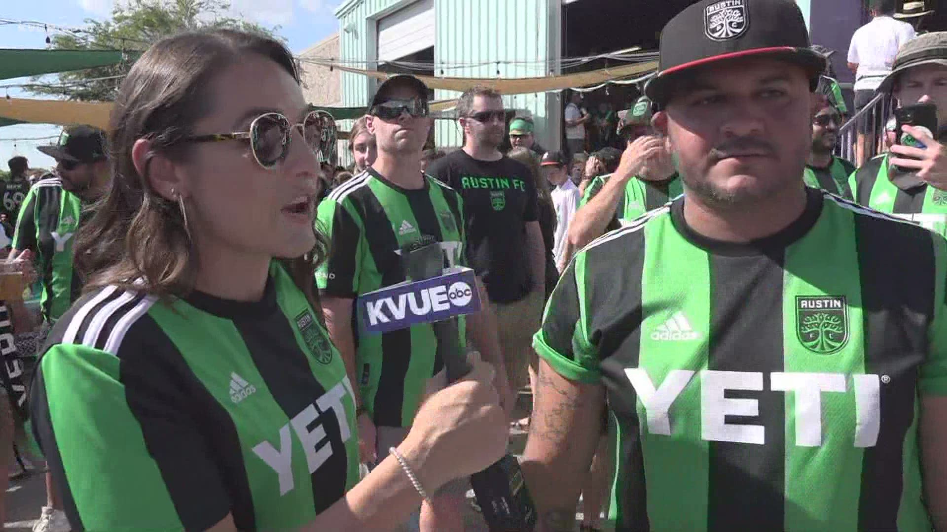 More than three hours before kickoff, Austin FC fans were already gathering in North Austin to cheer on the city's first professional sports team.