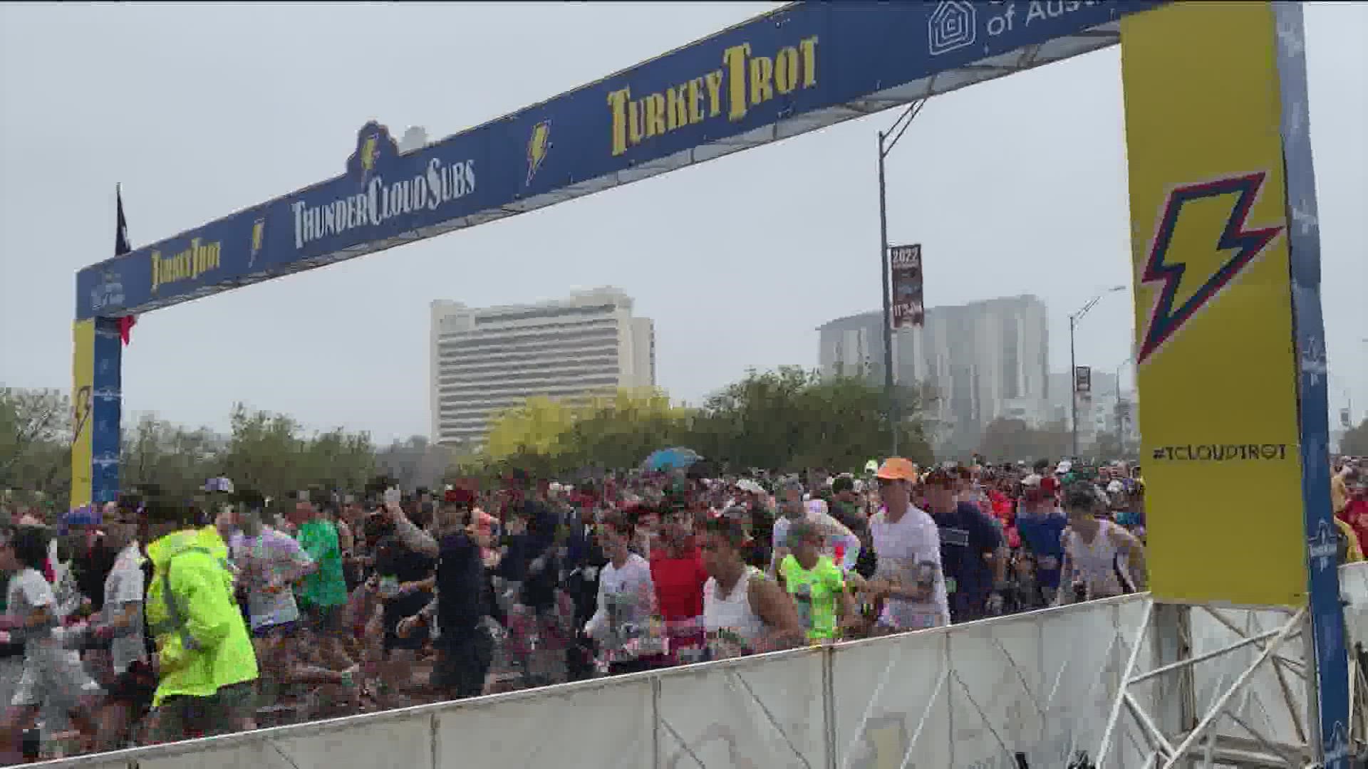 The event was set against the background of a rainy sky, but runners were still full of excitement and energy.