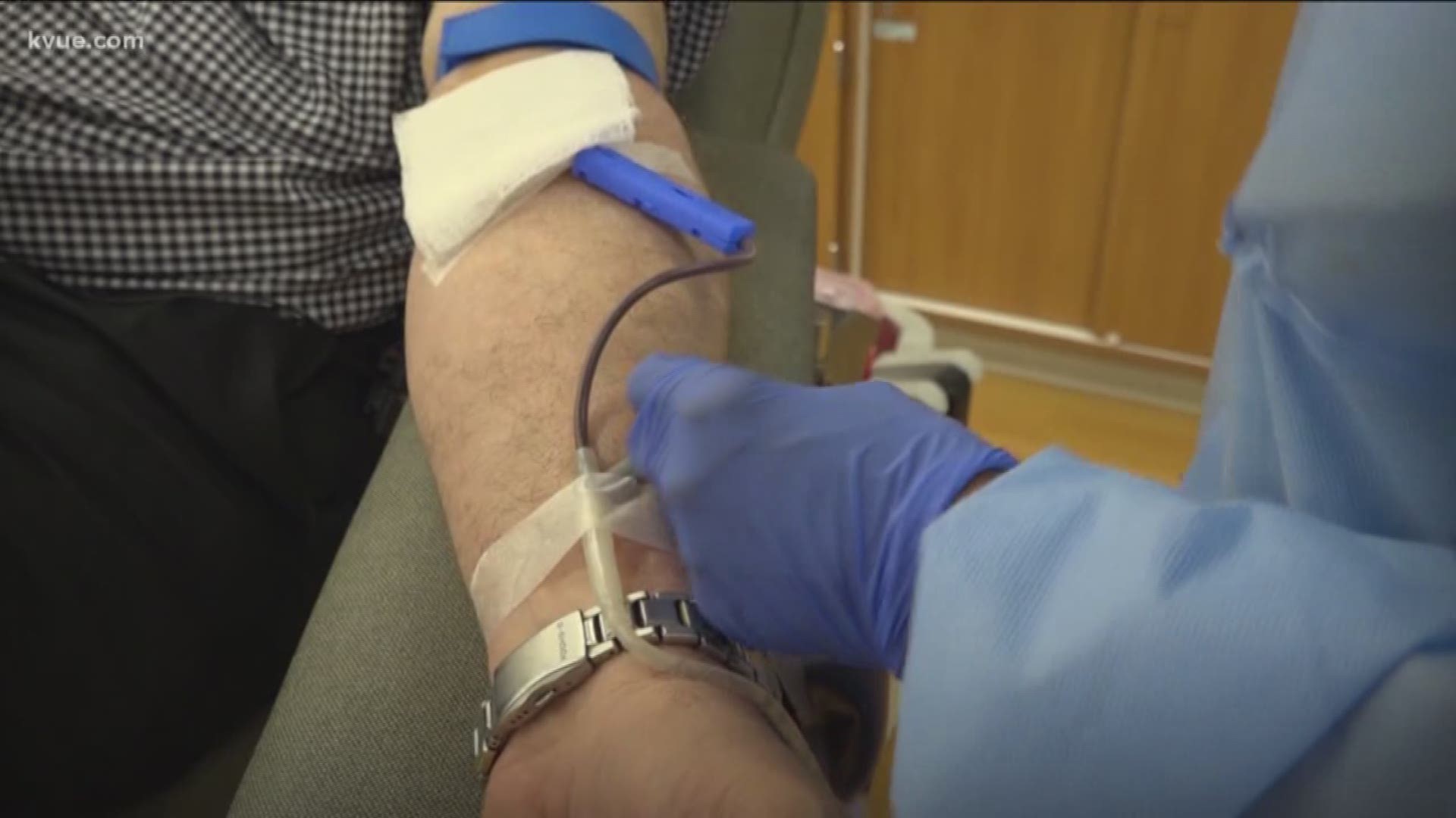 A Central Texas man is donating blood for the 100th time. That's more than a dozen gallons donated!