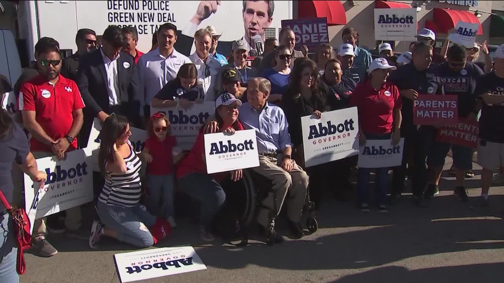 A new UT Austin Texas Politics Project poll shows Gov. Greg Abbott leading Democratic challenger Beto O'Rourke by 11 points among likely voters.