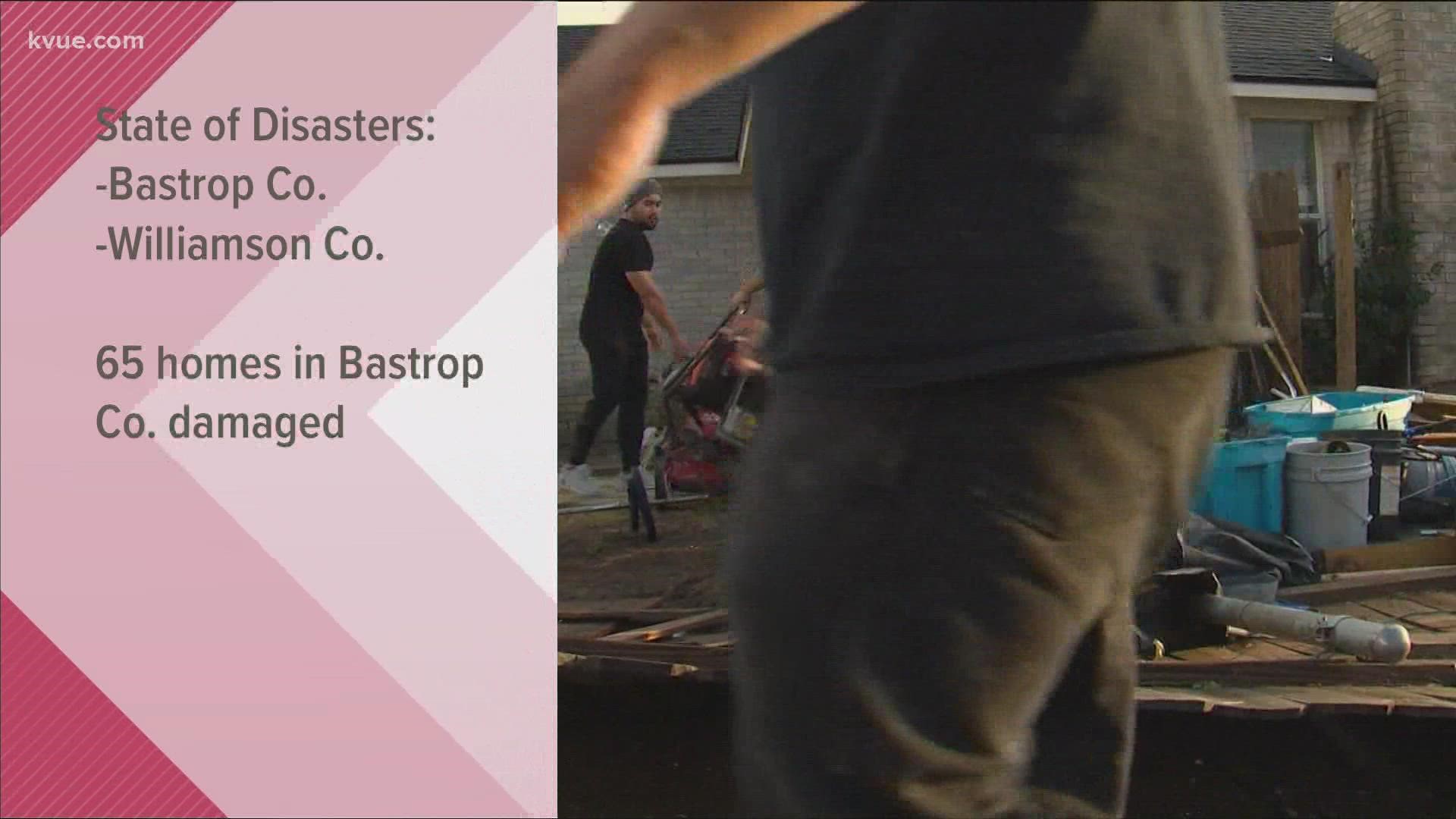 Bastrop emergency responders said at least 65 homes were damaged or destroyed.