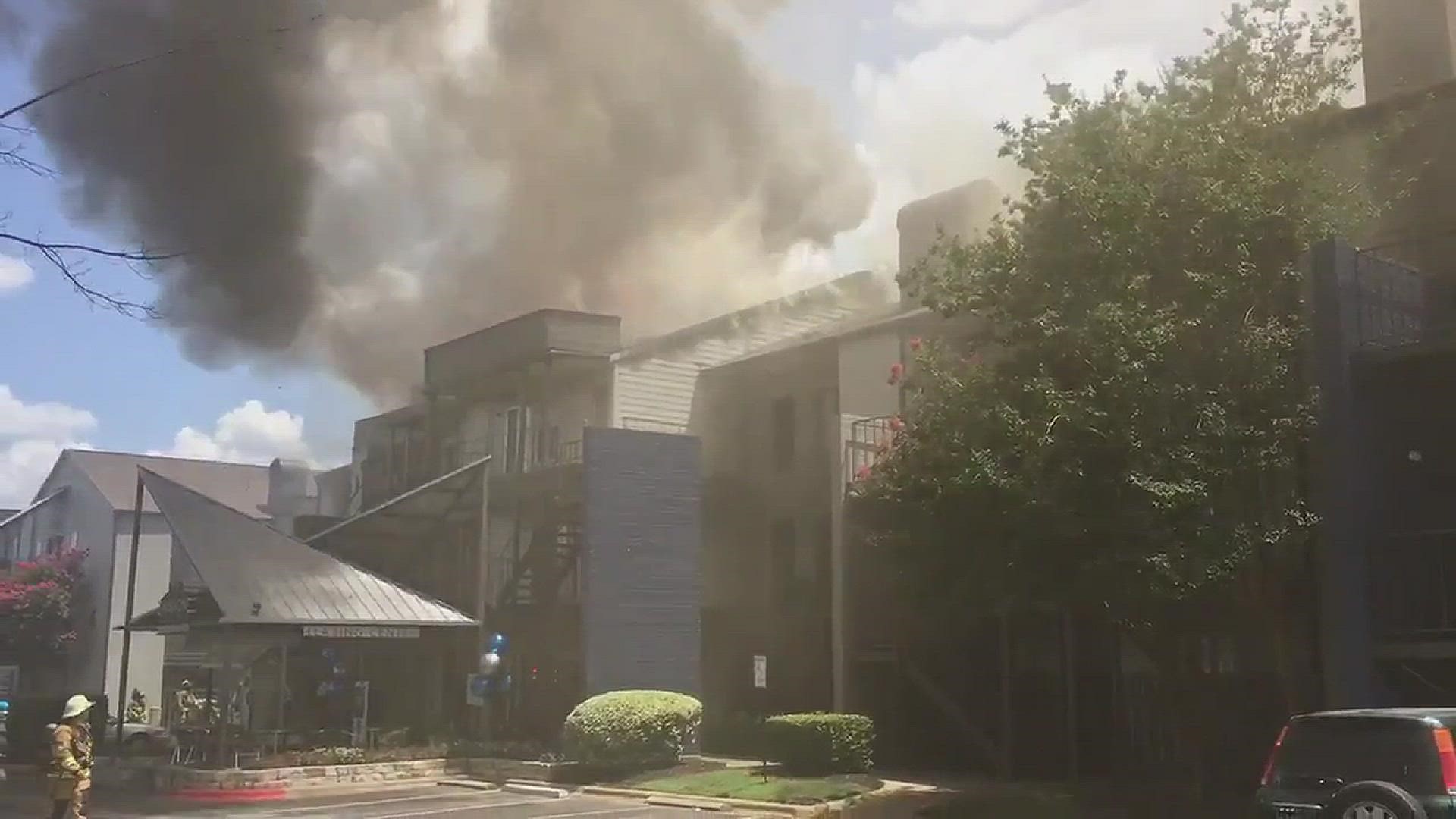 A three-alarm fire broke out at a South Austin apartment complex Tuesday.