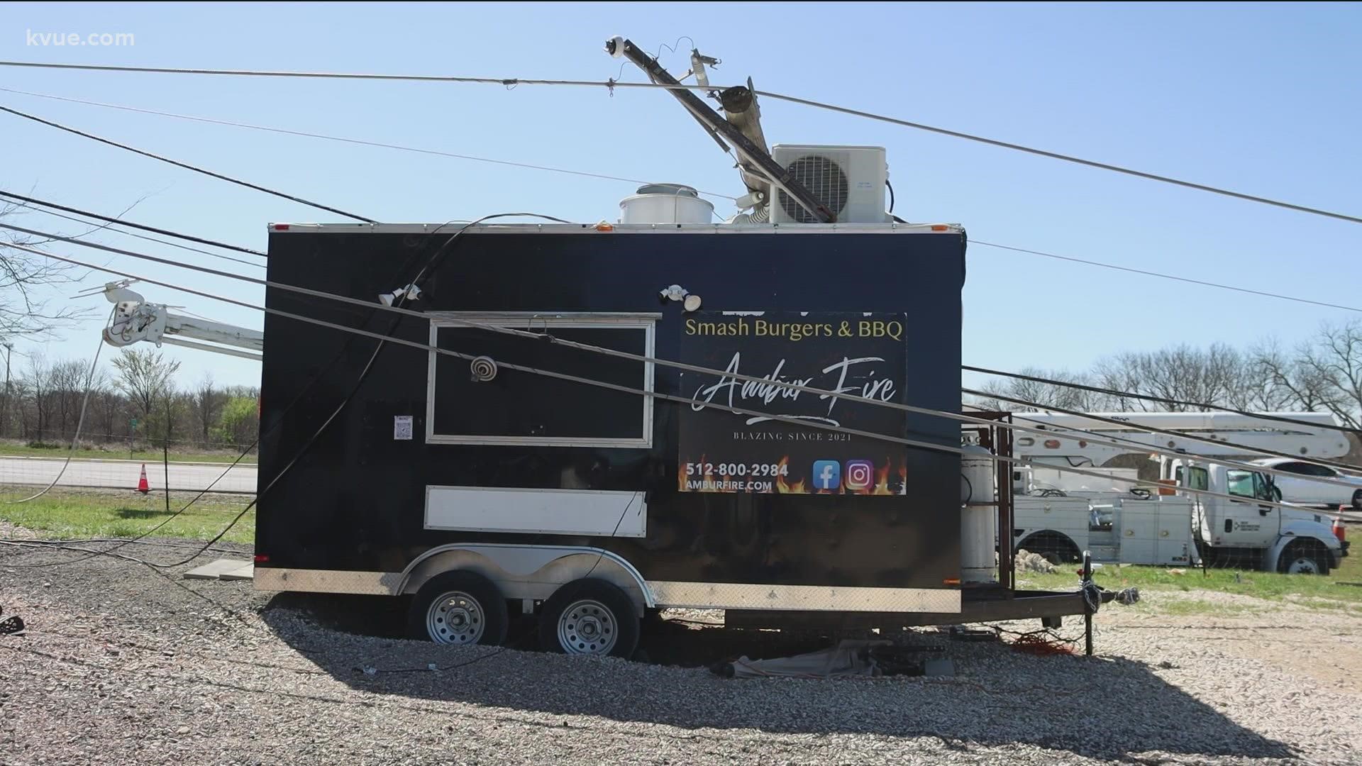 The Amburgeys had their food truck totaled. While their truck is getting fixed, the crew rebuilding it let them borrow a trailer to restart their business.