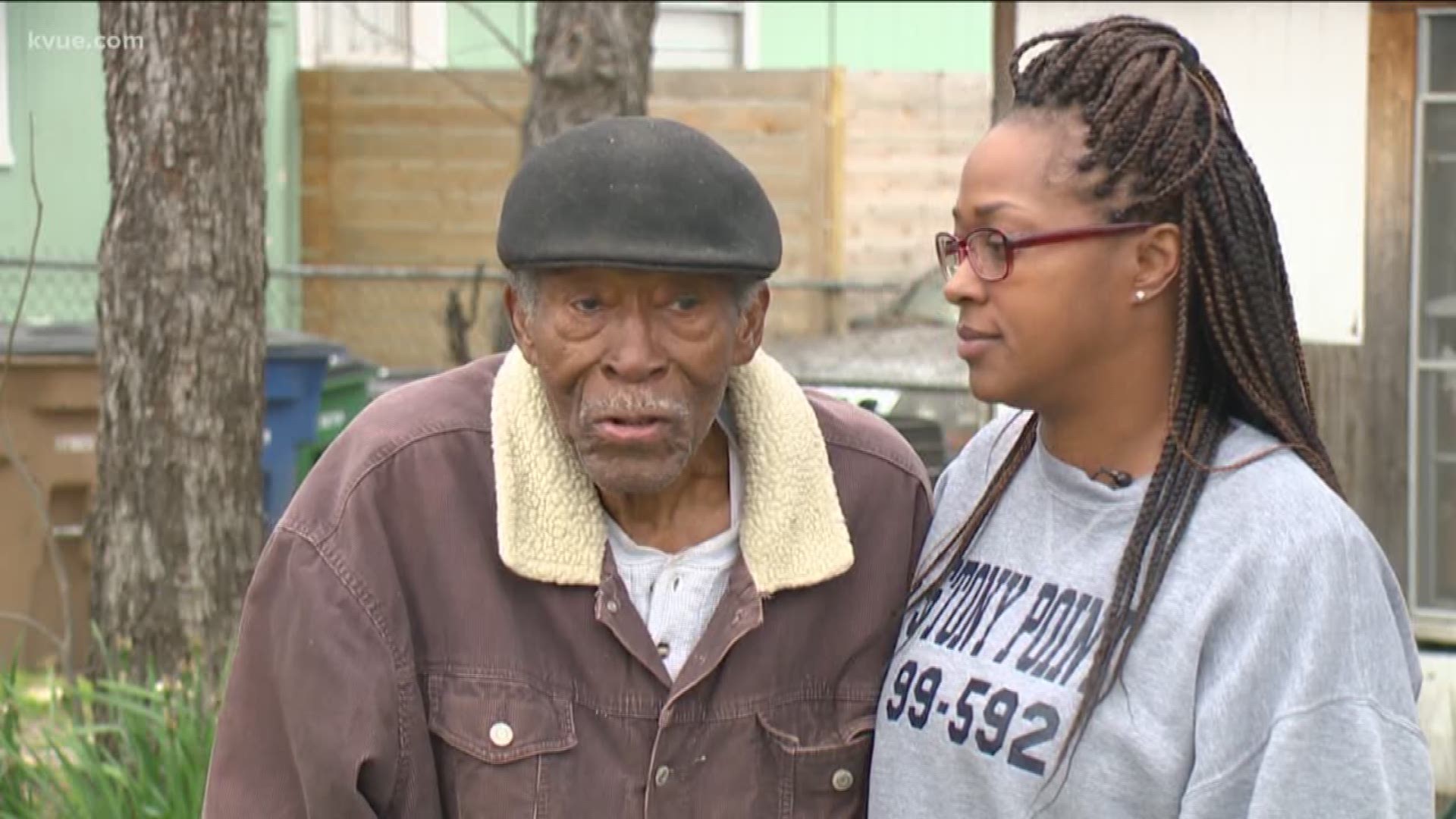 Police returned to Louis Hicks' home to install an electric fireplace after donating a heater to him earlier this week.