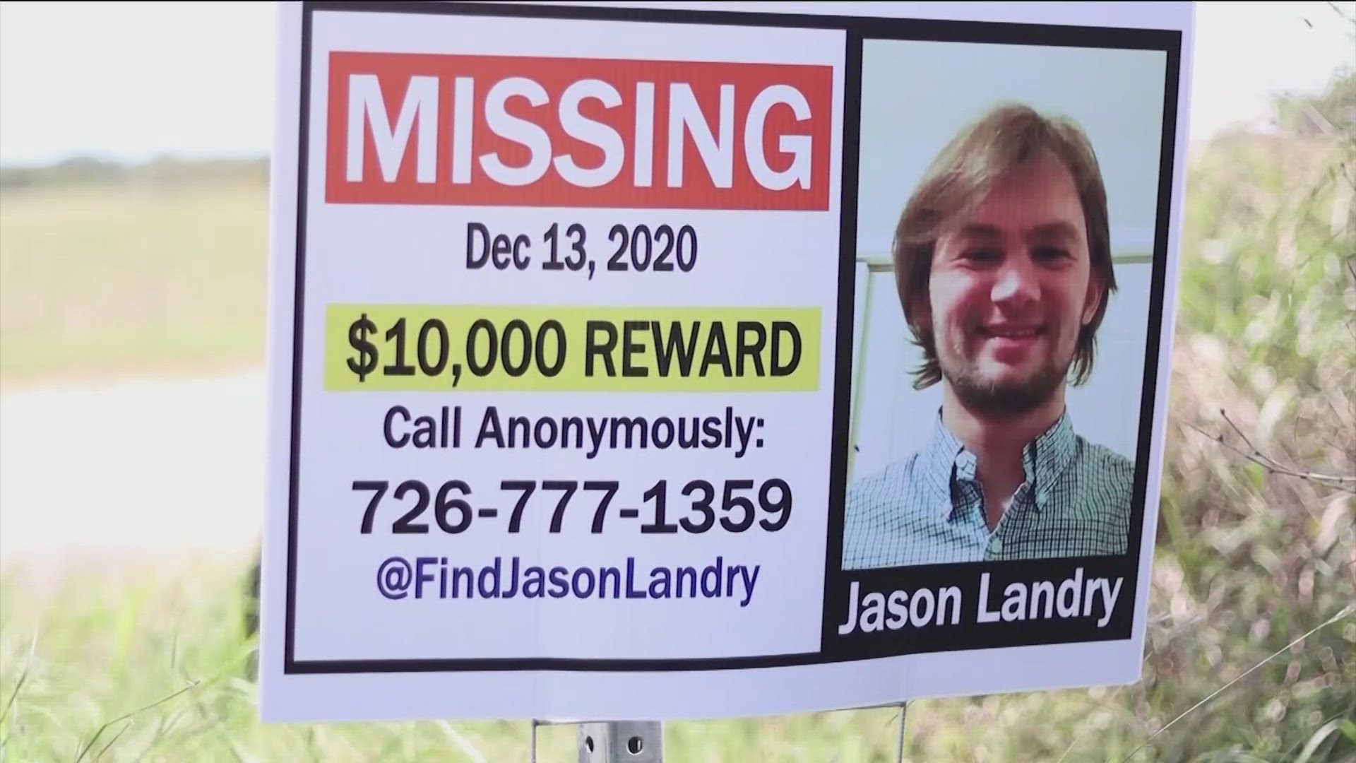 Jason Landry's vehicle was found crashed and abandoned on Dec. 13, 2020, roughly 30 miles from San Marcos, Texas. 