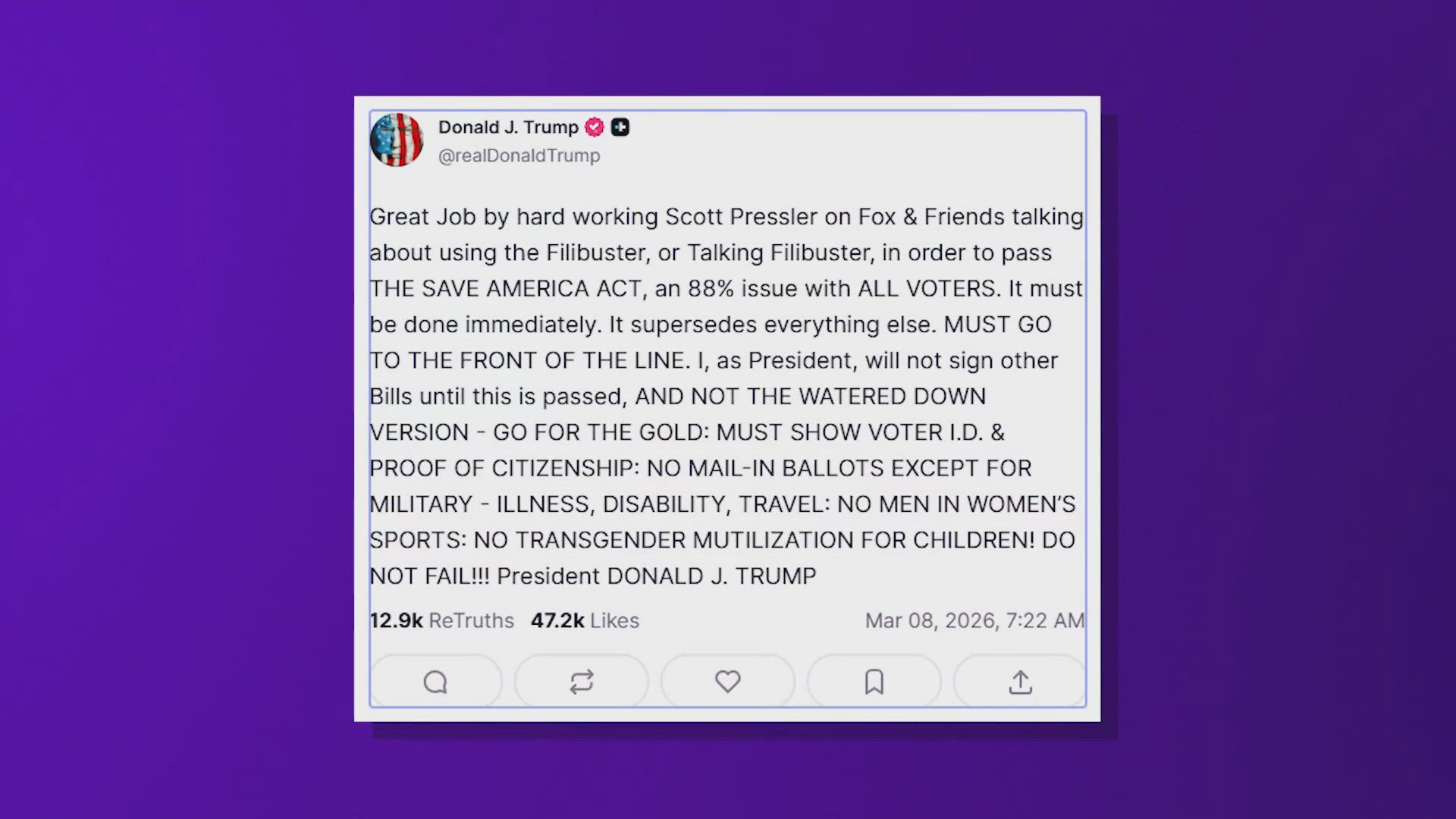 President Trump urges Congress to pass SAVE Act: What does it mean for ...