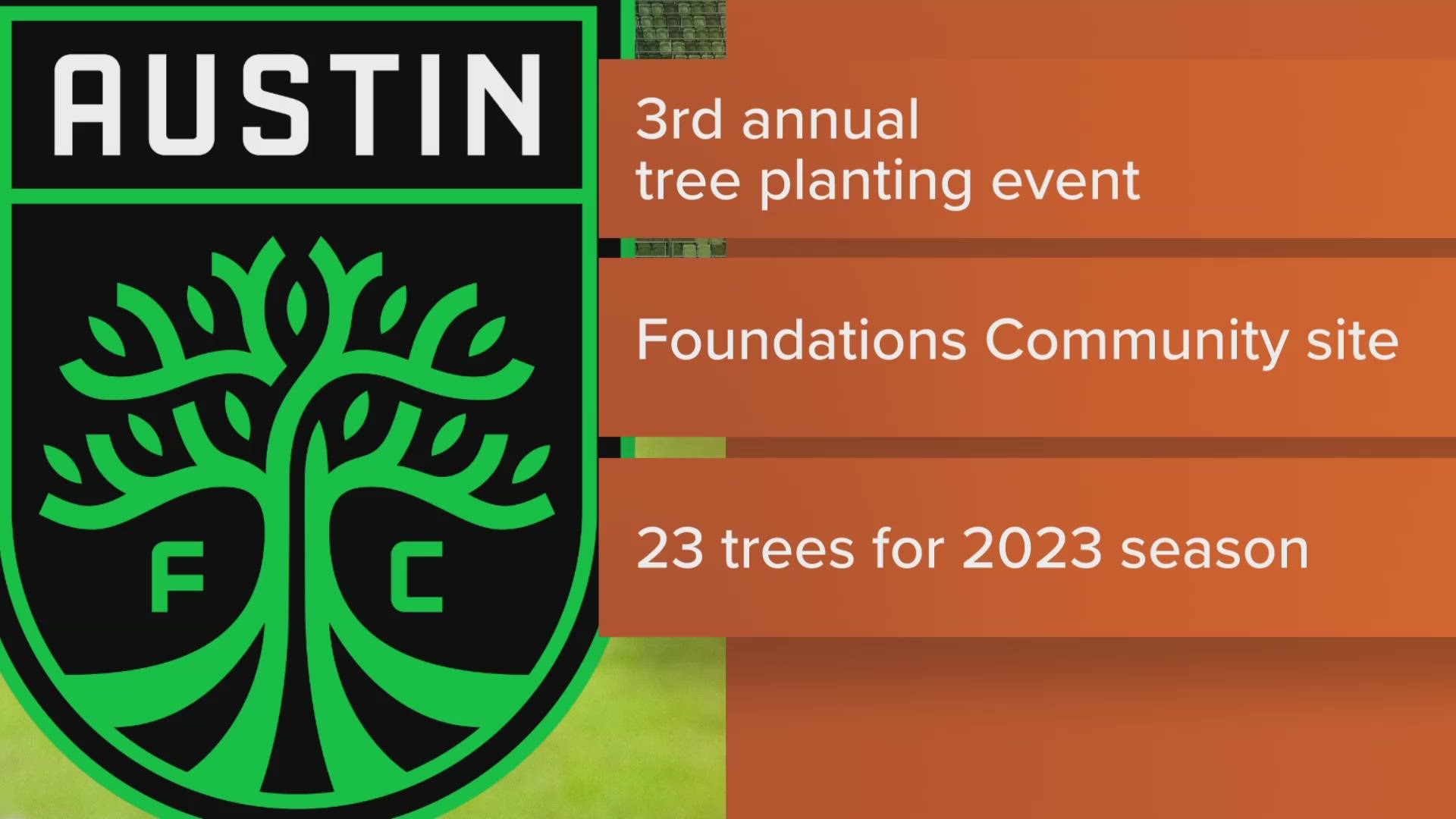 Austin FC is hosting its annual tree planting event with local nonprofit Tree Folks on Thursday morning.