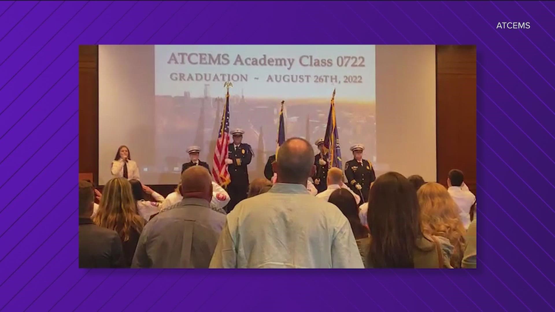 The graduation and swearing-in ceremony was held at the Texas State Capitol.