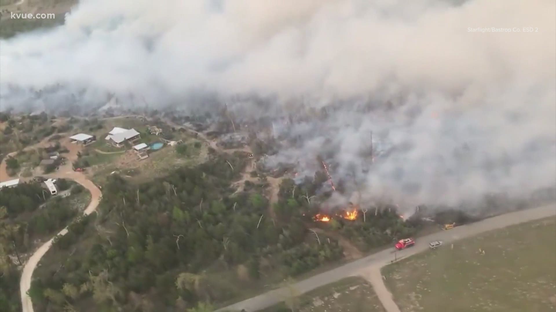 Evacuations are underway in Bastrop County because of a 100-acre wildfire. A shelter is open for those who need it.