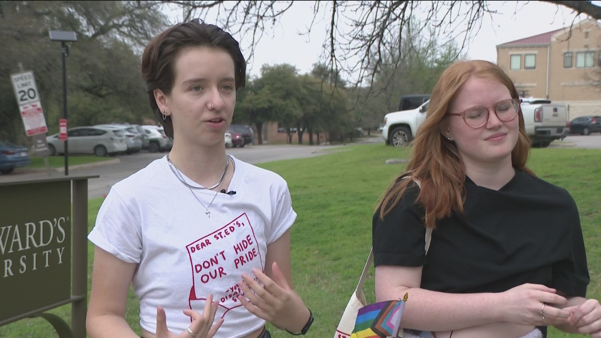 Some St. Edward's University students are upset that a Pride flag was removed from Meadows Coffeehouse in the center of campus.