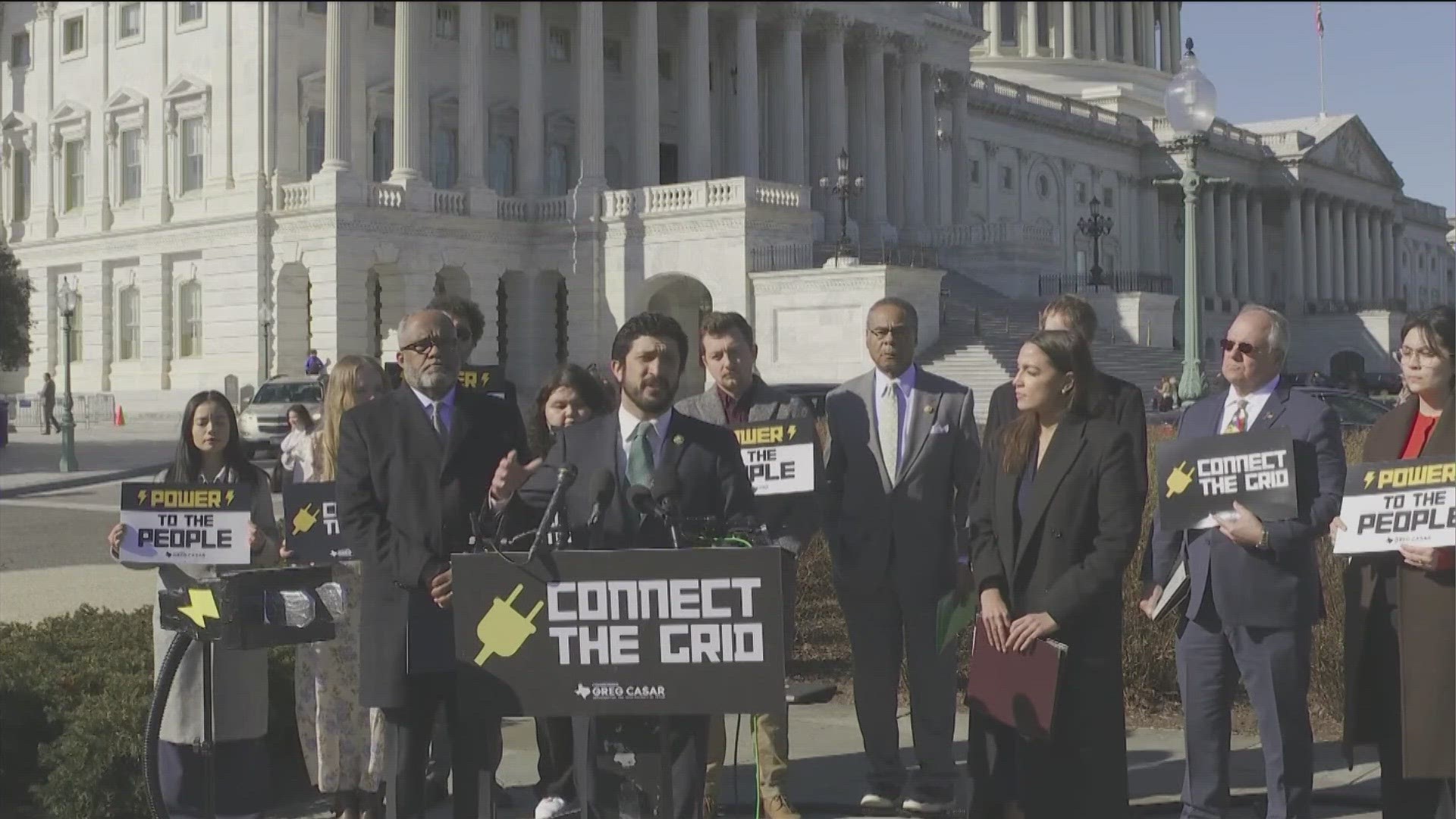 Rep. Greg Casar, D-Austin, and Rep. Alexandria Ocasio-Cortez, D-New York, Wednesday announced the bill called the “Connect the Grid Act.”