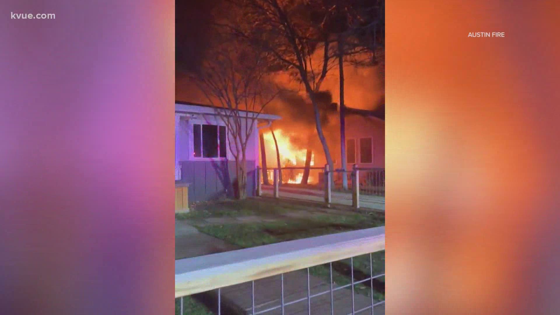 One person is in the hospital after a fire at a home in South Austin Saturday night.