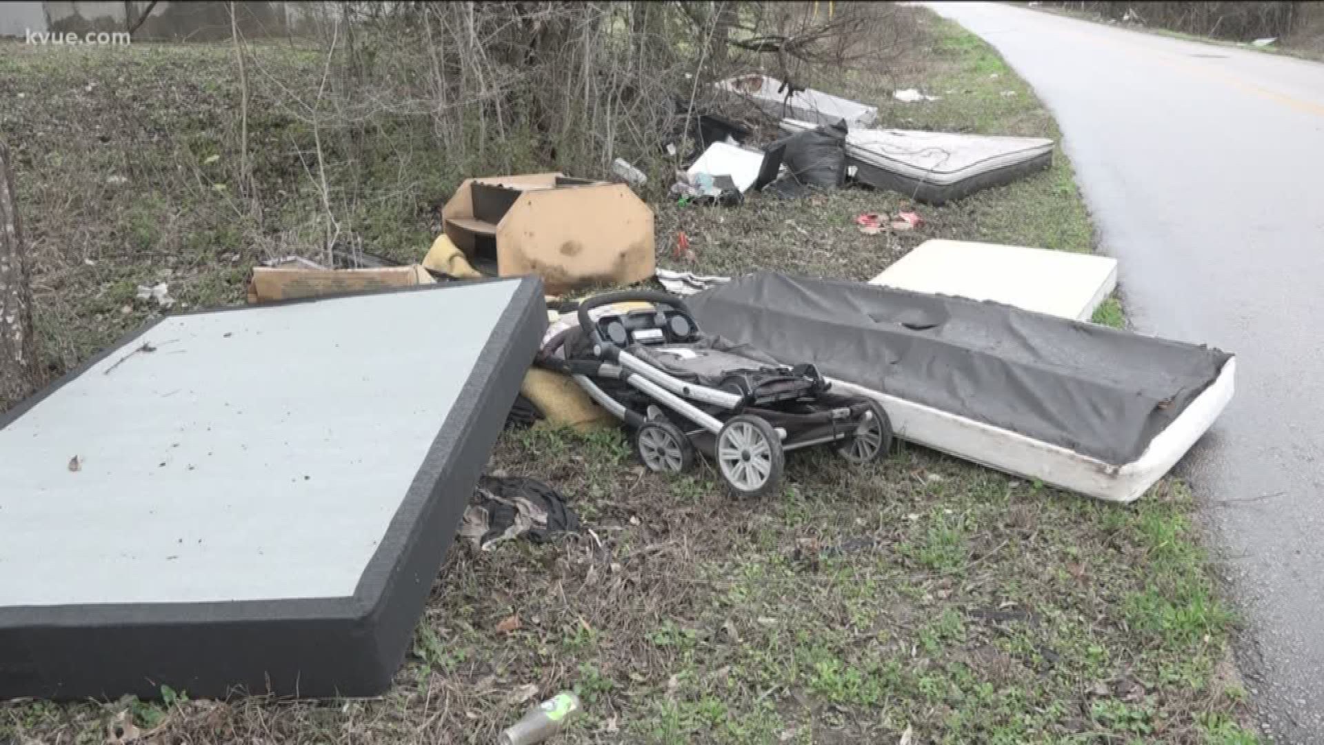 Along Ferguson Cutoff Road in East Austin, there's a big problem -- and people aren't just dumping trash.