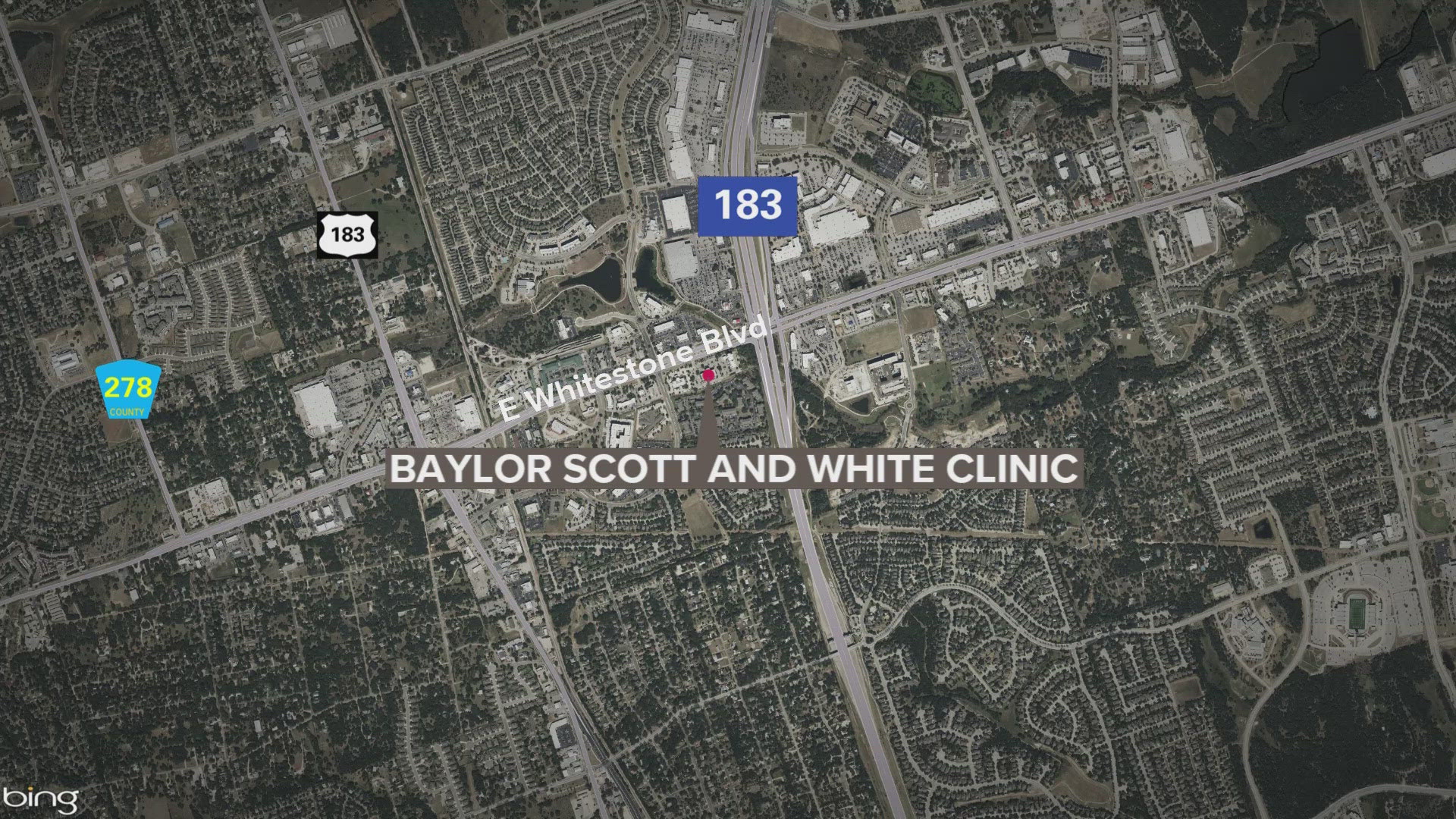 Police said the dead bat was found at the entrance of the Baylor Scott & White clinic on East Whitestone Boulevard.