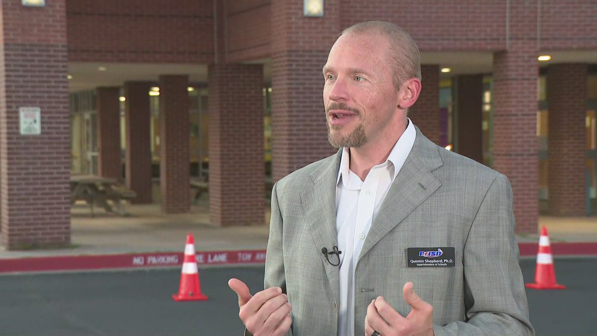 Quintin Shepherd is starting his first day at Pflugerville ISD along with the students.