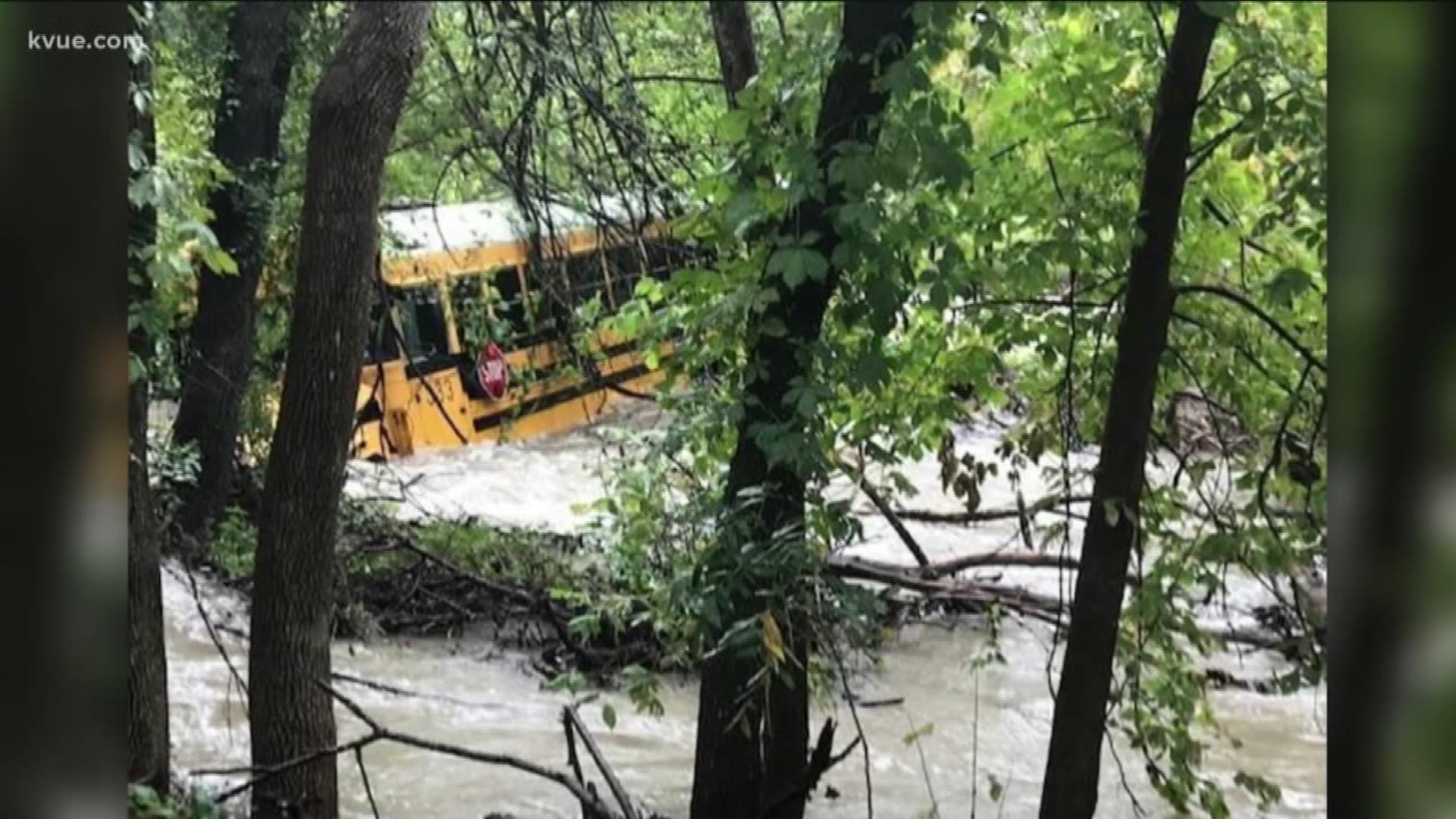 Leander ISD said the bus driver tried to cross a flooded section in Williamson County. Officials had to rescue the driver and a student on board.