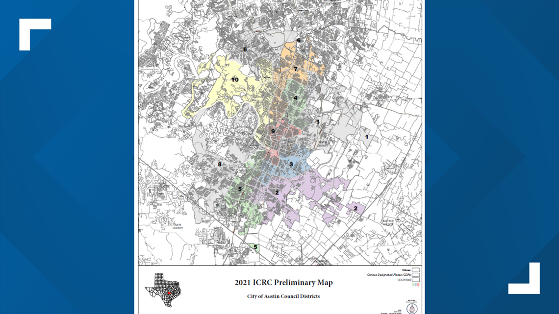 Austin City Council preliminary district map released