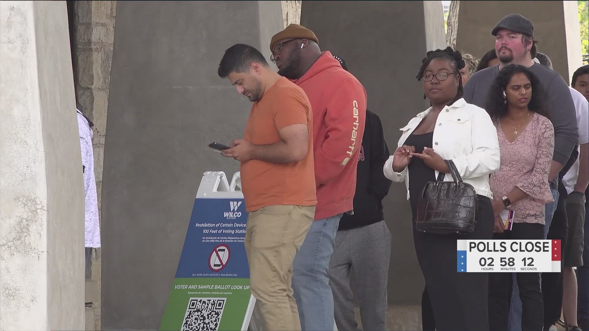 Officials say voters can expect a wait time of at least 45 minutes at the Leander Public Library. On Tuesday morning, some voters said they waited even longer.