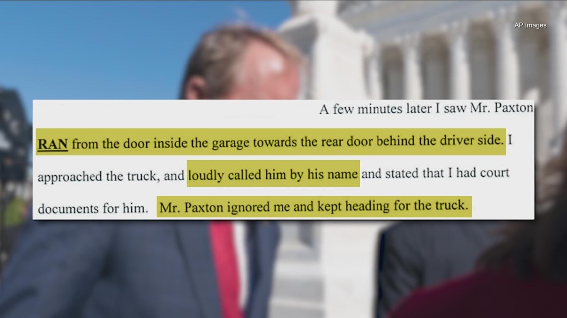 Texas Attorney General Ken Paxton fled his home to avoid being served a