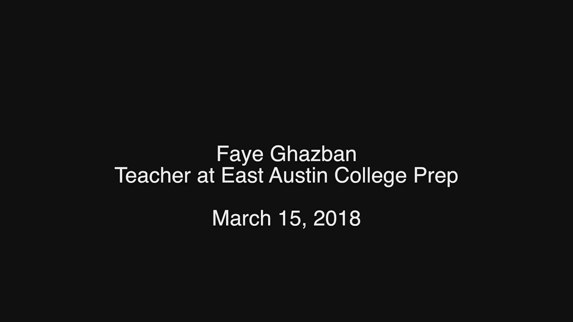 Faye Ghazban talks about her thoughts and memories with Draylen Mason.