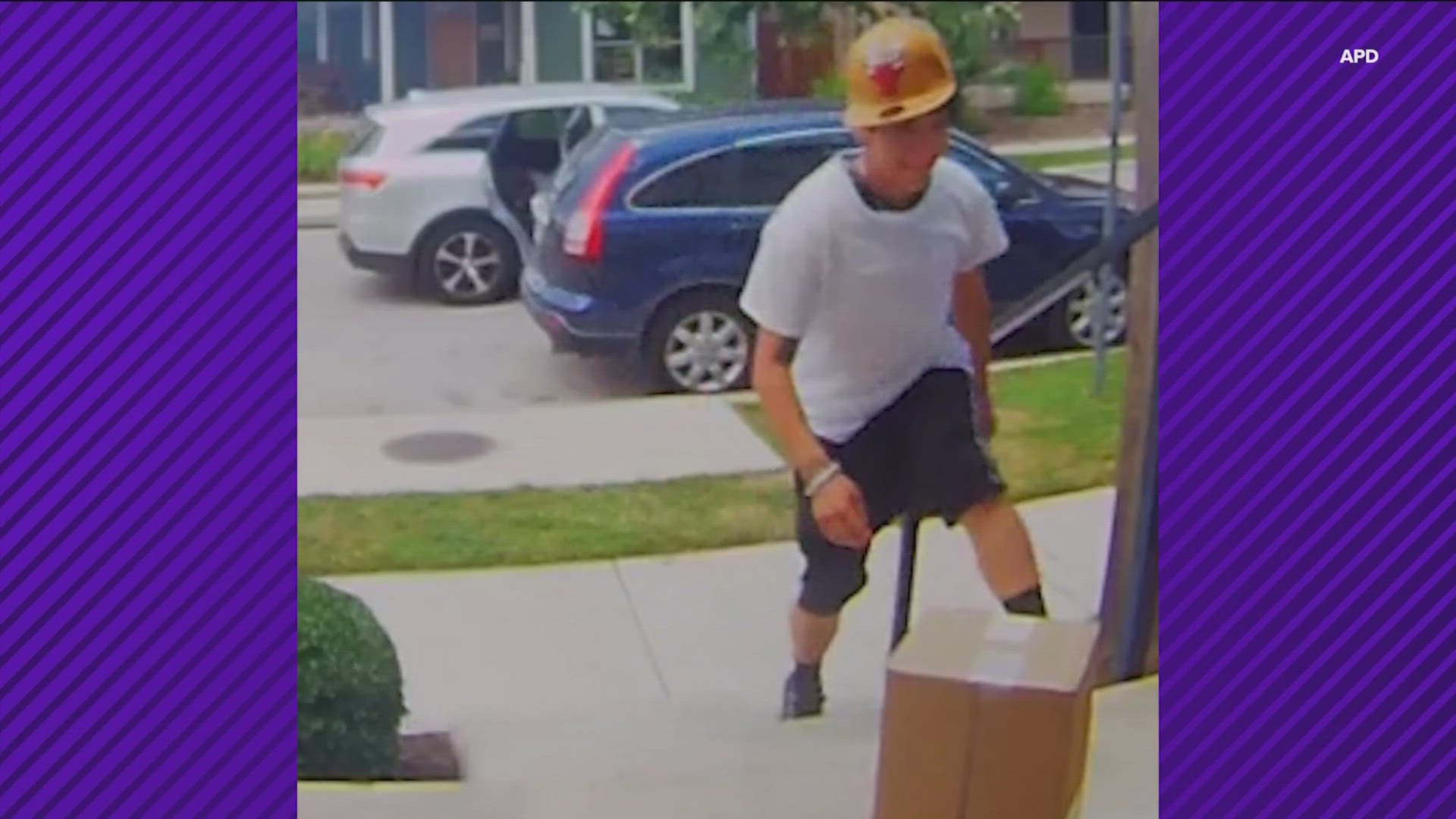 Austin police are looking for a young person accused of stealing packages in Mueller.