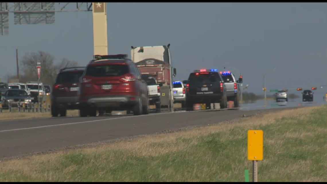 Dozens of Del Valle High students walk out of class