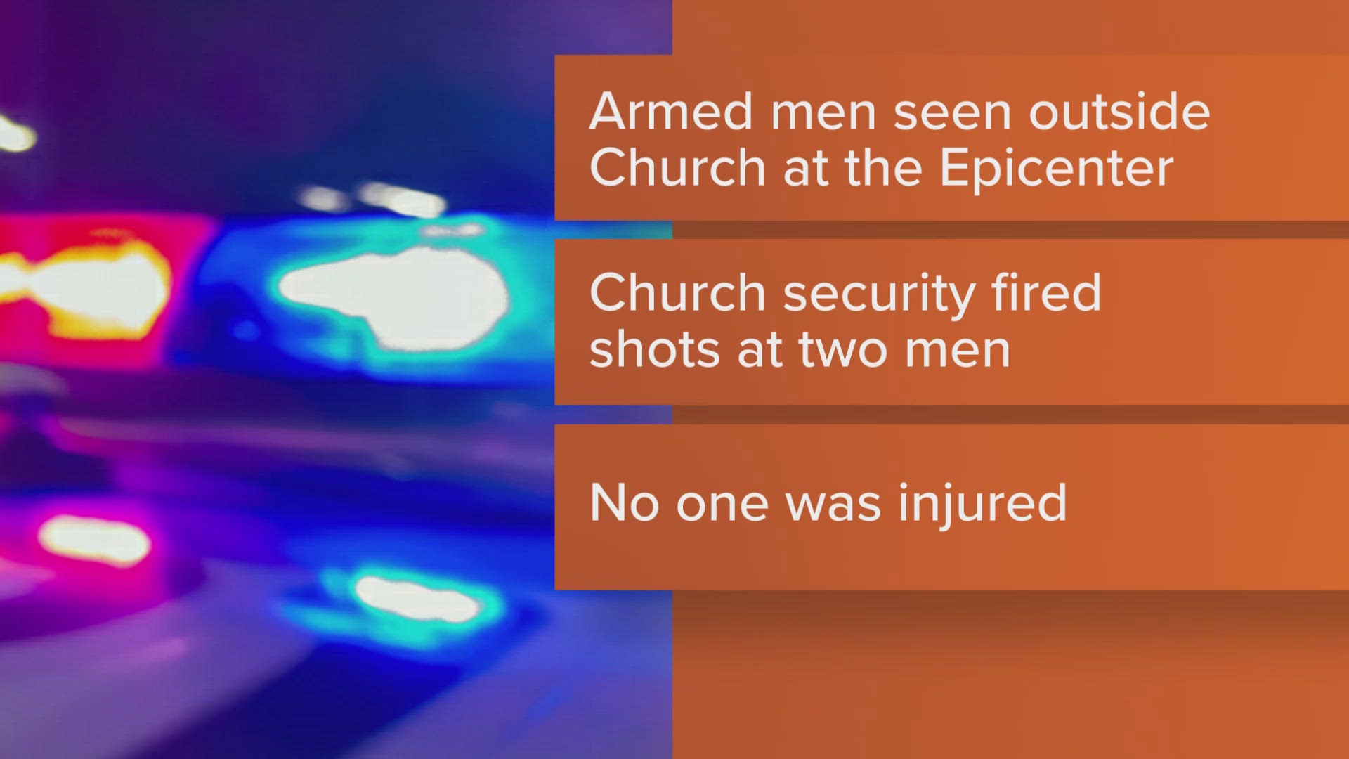 The Burnet County Sheriff's Office said they received a call Sunday requesting for police at the church on U.S. 281.