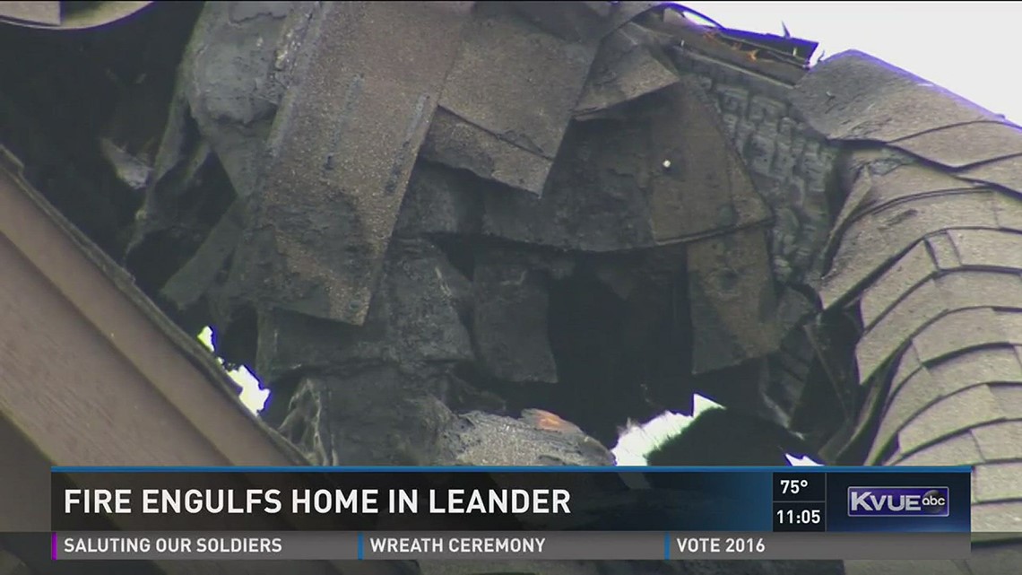 Lightning strikes likely caused fire that engulfed Leander home