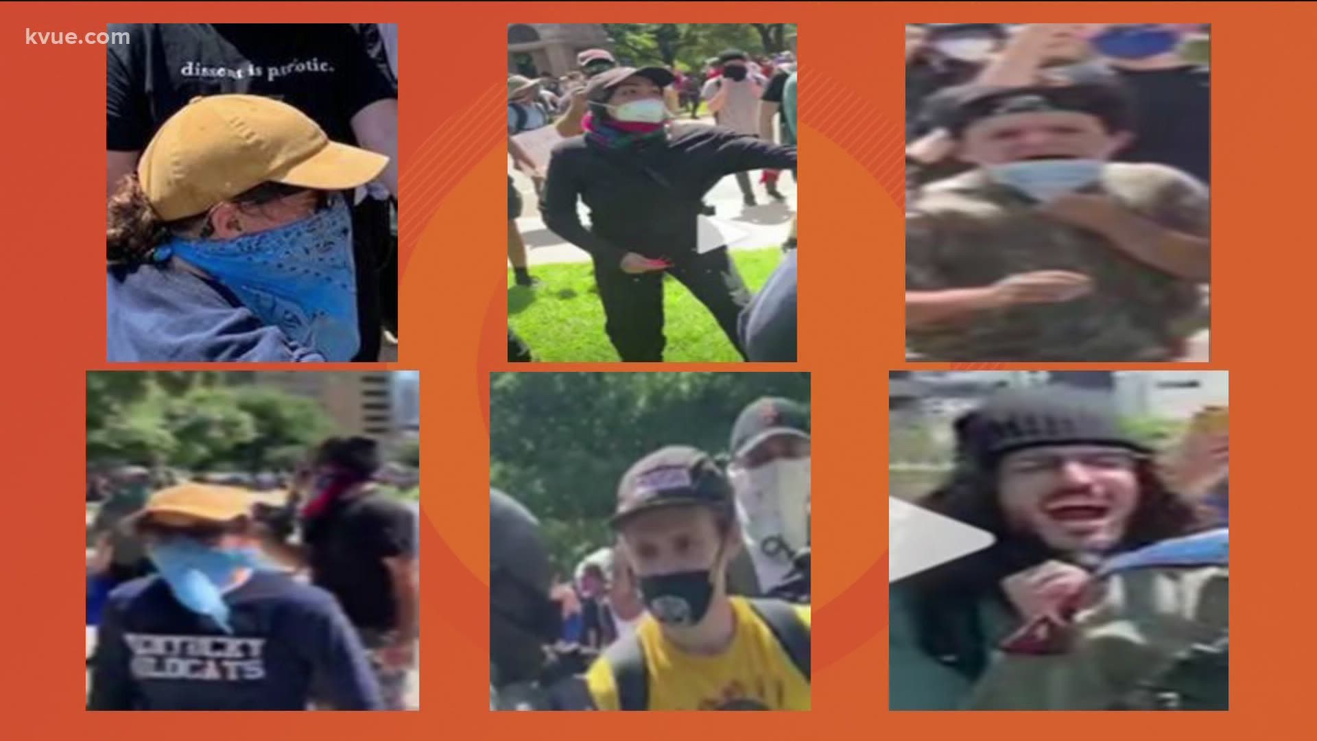Texas DPS is asking for help finding six people who are believed to have been part of violence that occurred outside the Capitol during the Austin protests.