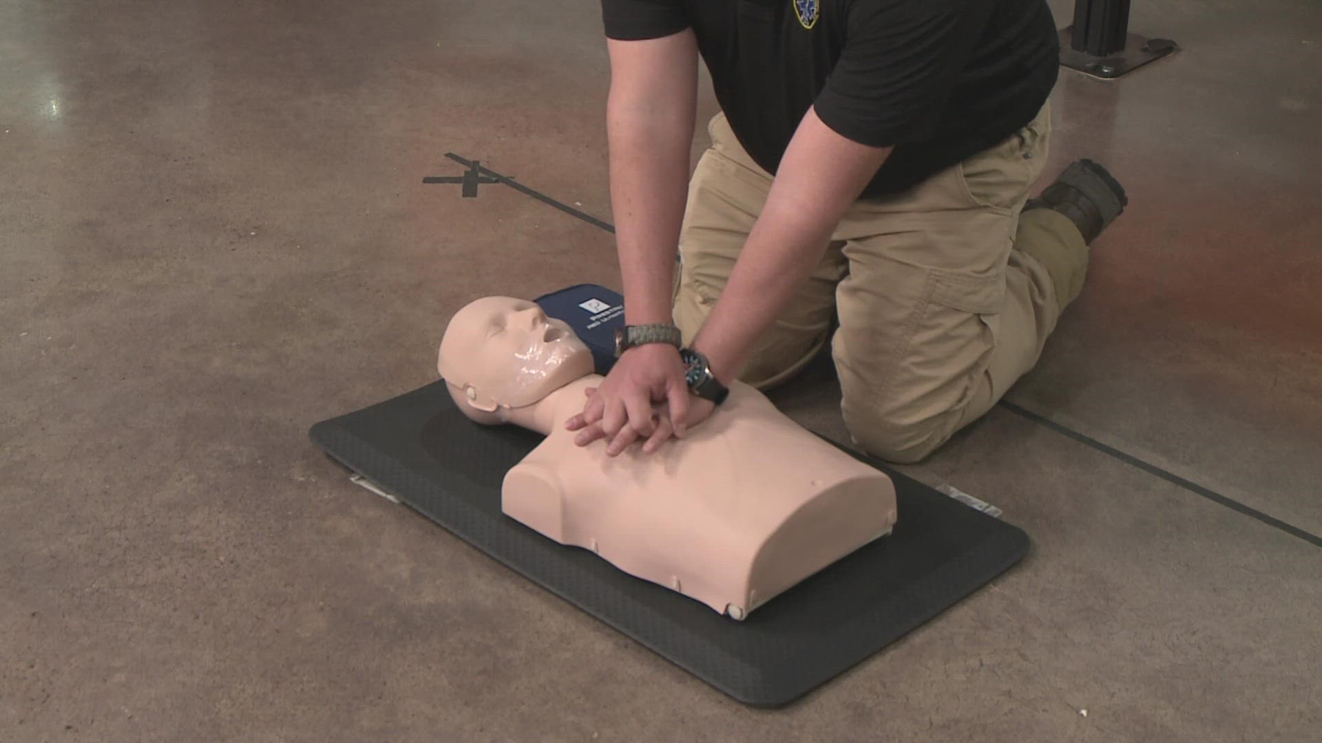 If someone suddenly collapses, try to wake the person up. If they don't wake up, check for breathing. Here's how to perform CPR.