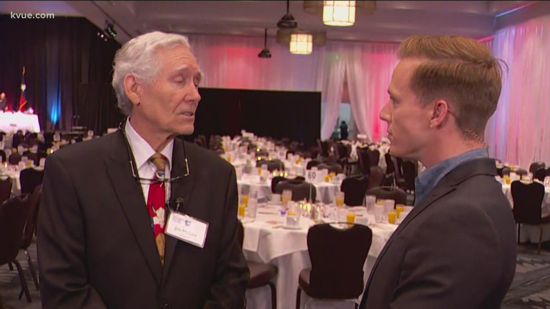 Gov. Greg Abbott was in Round Rock Monday morning for a breakfast in honor of the National Day of Prayer. KVUE's Bryce Newberry joined us live from Kalahari Resort.