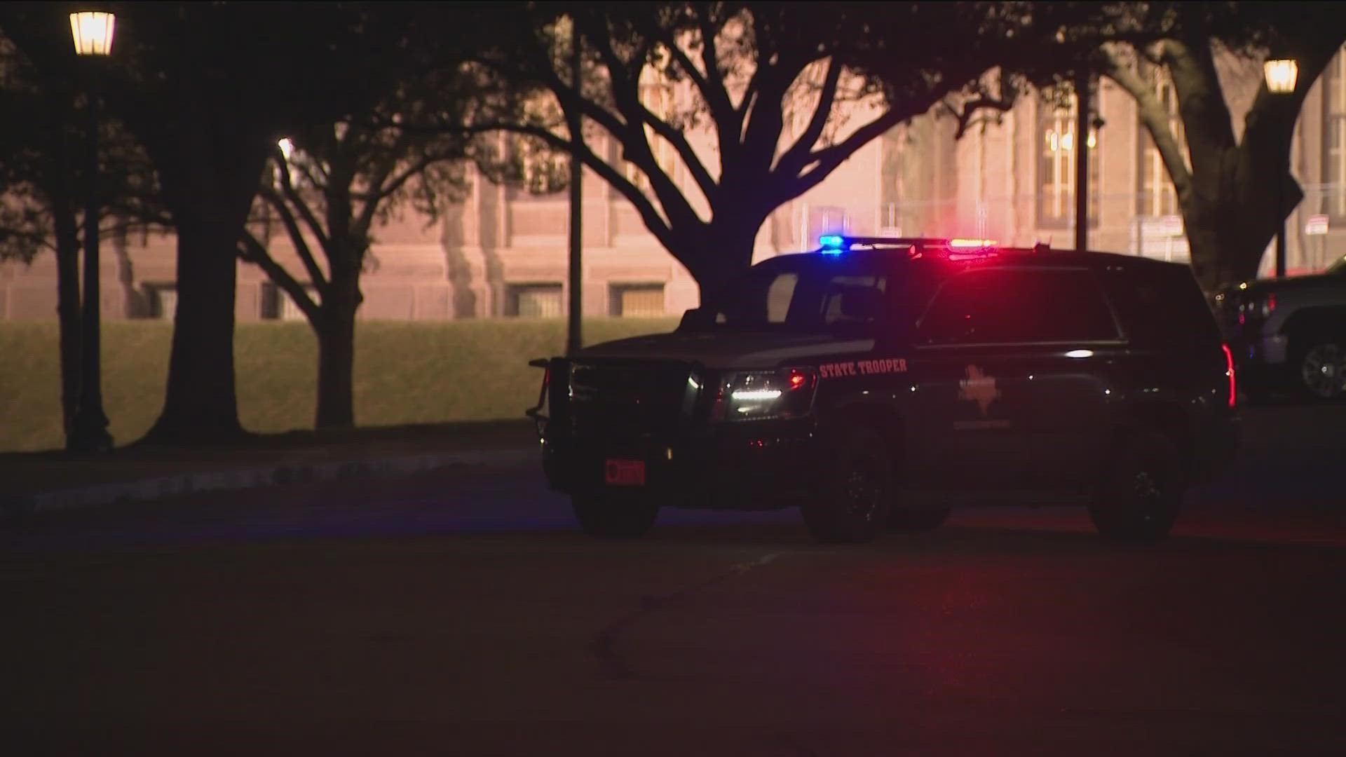 Someone crashed into a gate on the Texas State Capitol's southern grounds Thursday night.